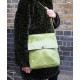 Envelope Leather Messenger Bag Apple Green Twister Medium