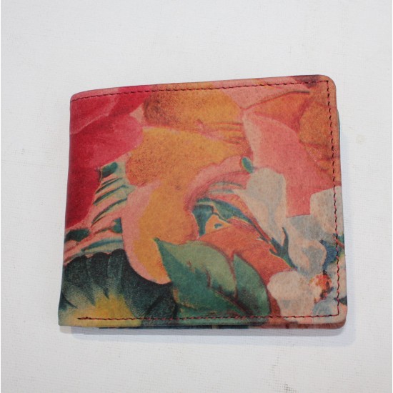 Alberta Floral French Pink Garden Leather Wallet Leather