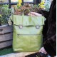 Belgian Clip Convertible Backpack Apple green Leather