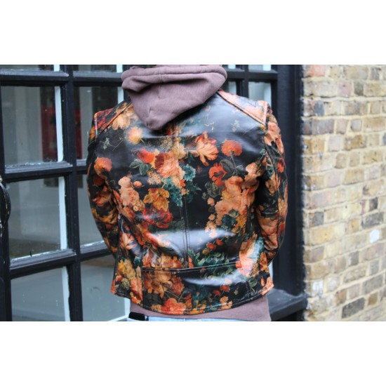 Biker Renaissance Floral Leather Jacket
