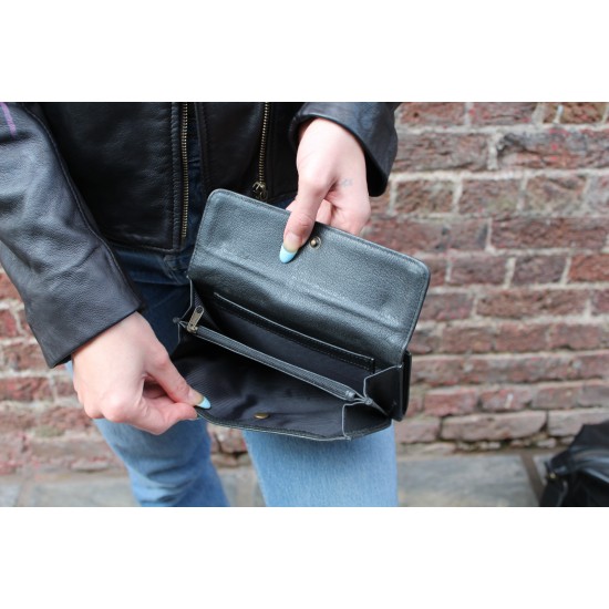 Travel Wallet Black Leather