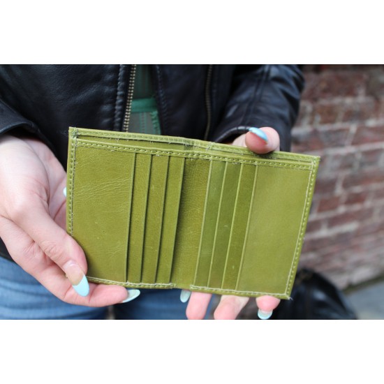 Oyster Card Holder Apple Green Leather