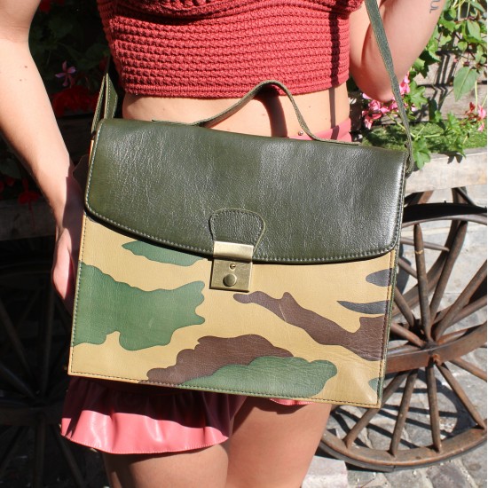American Dark Green Funky Leather Bag | Leather Bags
