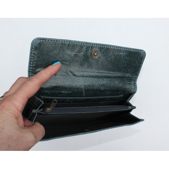 Travel Wallet Navy Leather