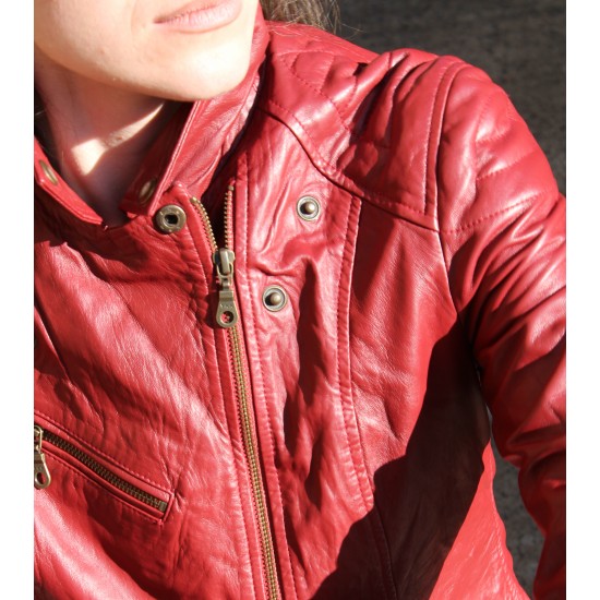 Biker Jacket Red Leather