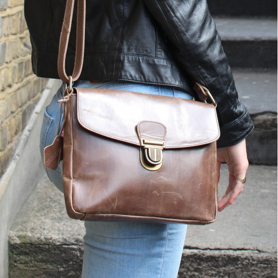 Louisa Cross-Body Brown Leather
