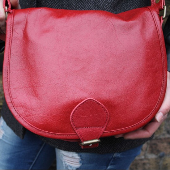 Isabelle Saddle Bag Red Leather Medium