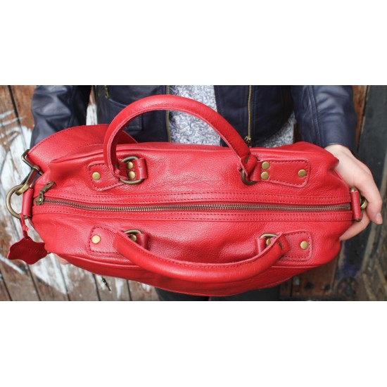 Jackie Tote Red Leather