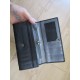 Large Clip Wallet Black and Silver Interior