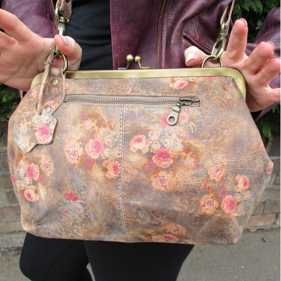 Layla Floral Print No 21 Clasp Lock Handbag