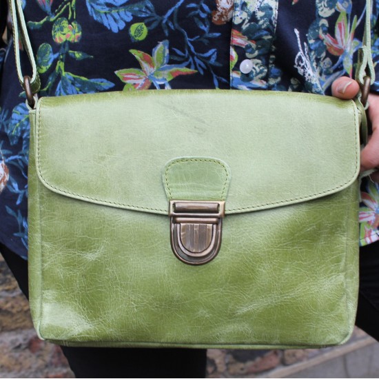 Louisa Satchel Apple Green Messenger Bag