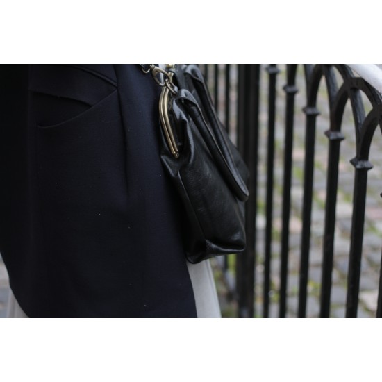 Lucy Frame Bag  Black Leather