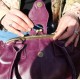 Lucy Clip Bag Purple Leather Large Purse