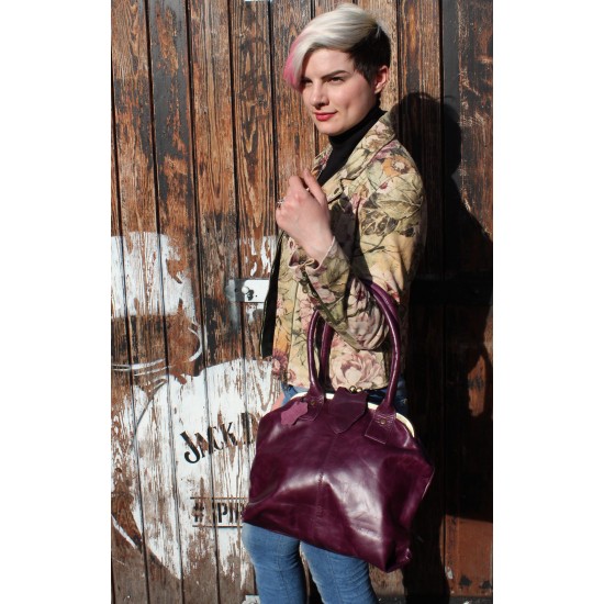 Lucy Frame Bag Purple Leather