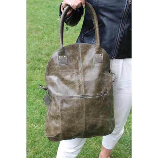 Michelle Olive Foldover Crossbody Bag 