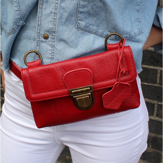  Jilly Mini Red Leather Bag