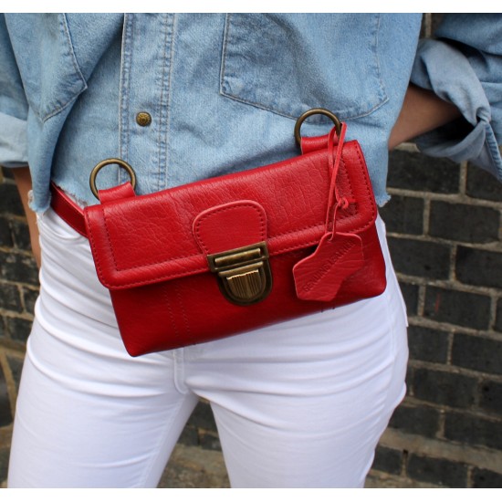  Jilly Mini Red Leather Hipbag
