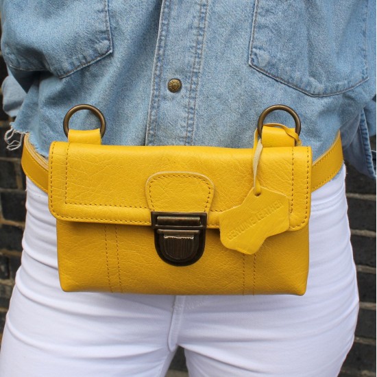 Jilly Mini Yellow Leather Hipbag 