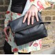 Mini Amelie Foldover Black Waxy Leather Bag