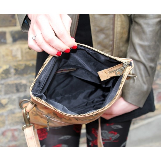 Mini Amelie Foldover Floral Leather Bag