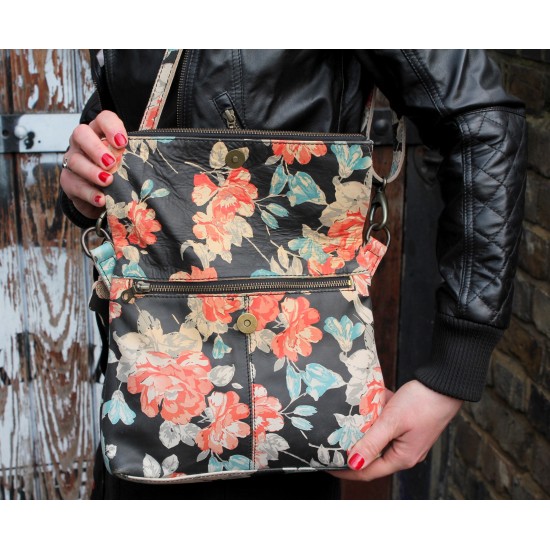 Mini Amelie Foldover Spanish Floral Leather Bag