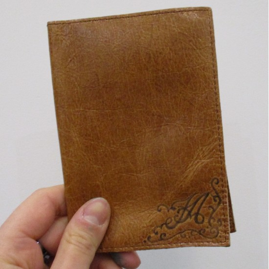 Passport Cover Sleeve Tan with card spaces