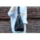 Perpetua Black Leather Clip Bag