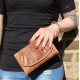 Theatre Convertible Clutch Bag Tan Leather