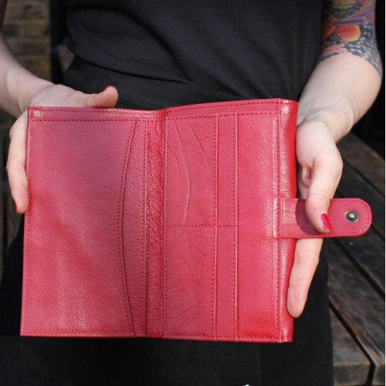 Travel Large Wallet Red Leather