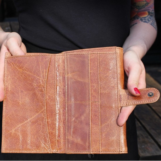 Travel Wallet Tan Leather 