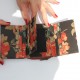 Trifold Wallet Dark Tan & Spanish Floral Leather