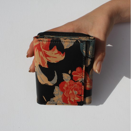 Trifold Spanish Floral Leather Wallet