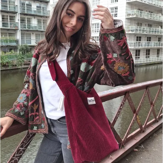 Ashbury Hobo Cross body Corduroy Red
