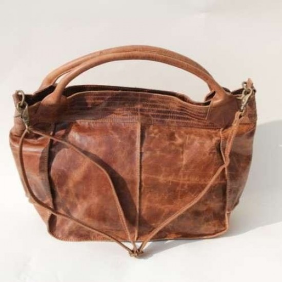 Tote Tan Scrunchy Handmade Leather Bag