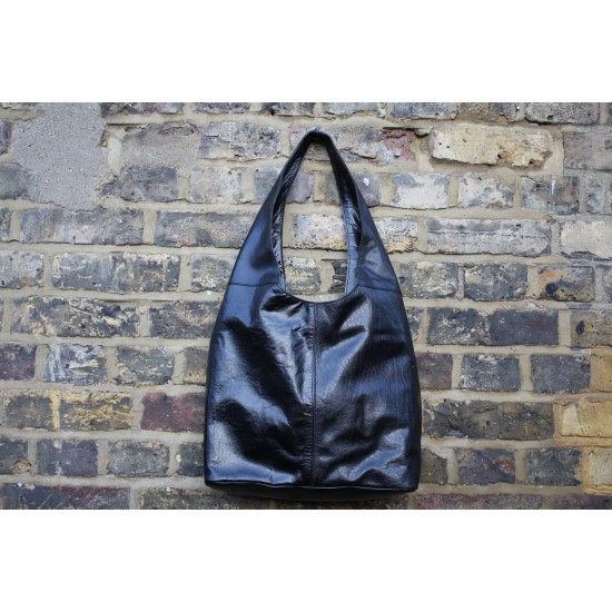 Sling Boho Black Leather Beach Bag