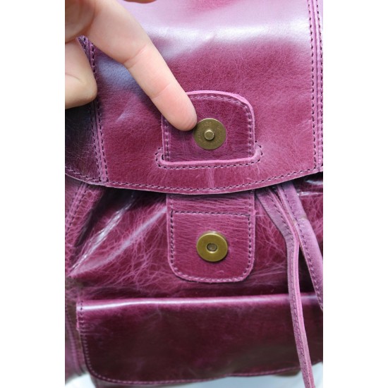 Small Cool Rucksack Purple Leather 