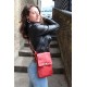 Messenger Small Red Twister Lock Bag Leather
