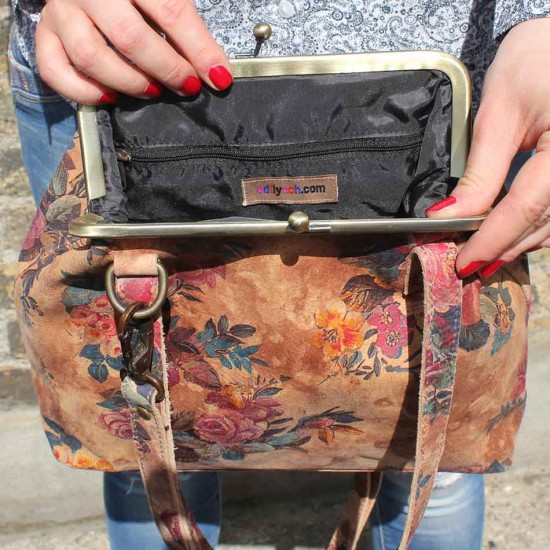 Maya Medium Floral Leather Clip Bag