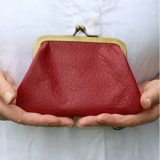 Miranda Red Coin purse with cards leather