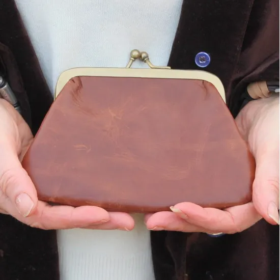 Miranda tan leather coin purse