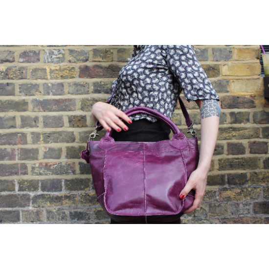 Bach Small Tote Purple Leather 