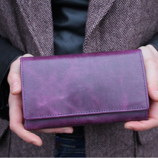 Madamzel Purple Leather Wallet