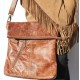 Amelie Messenger Bag Tan Scrunchy Leather