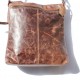 Amelie Messenger Bag with Slanted Zipped Pocket Brown Scrunchy Leather