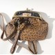 Evanna Clipframe Bag Leopard Print Leather