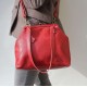 Maya Medium Red Leather Clip Bag