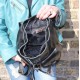 Rucksack Small Pocketed Black Leather
