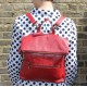 Amelie Convertible Backpack Red Leather