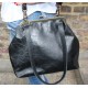 Maya Medium Clipframe Bag Black Leather
