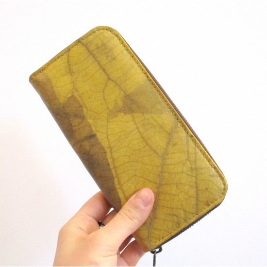 Teakleaf Vegan Leaf Leather Zip Surround Wallet Yellow